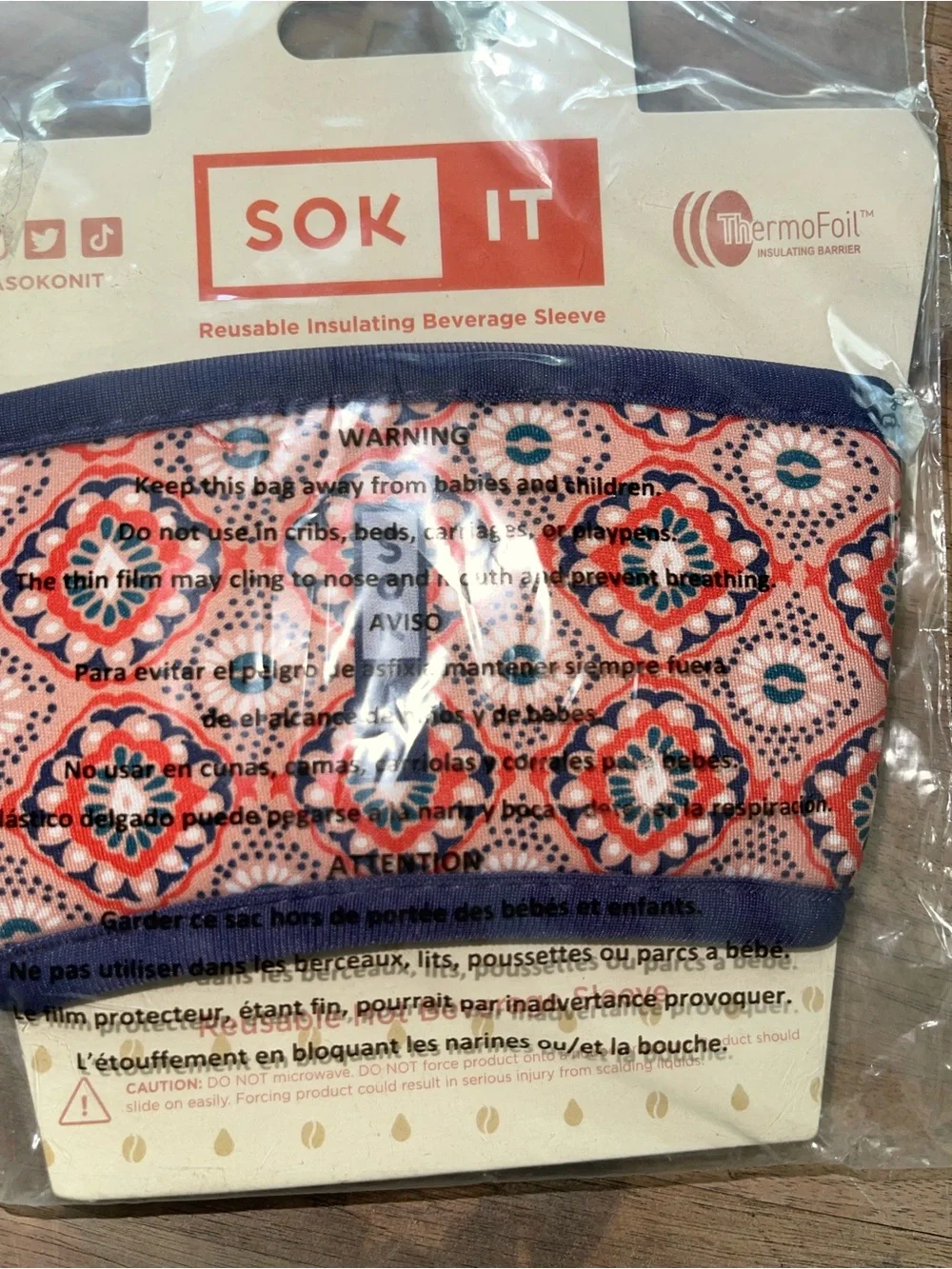 Sok It Paisley Insulating Beverage Sleeve | Brand New- Still Wrapped